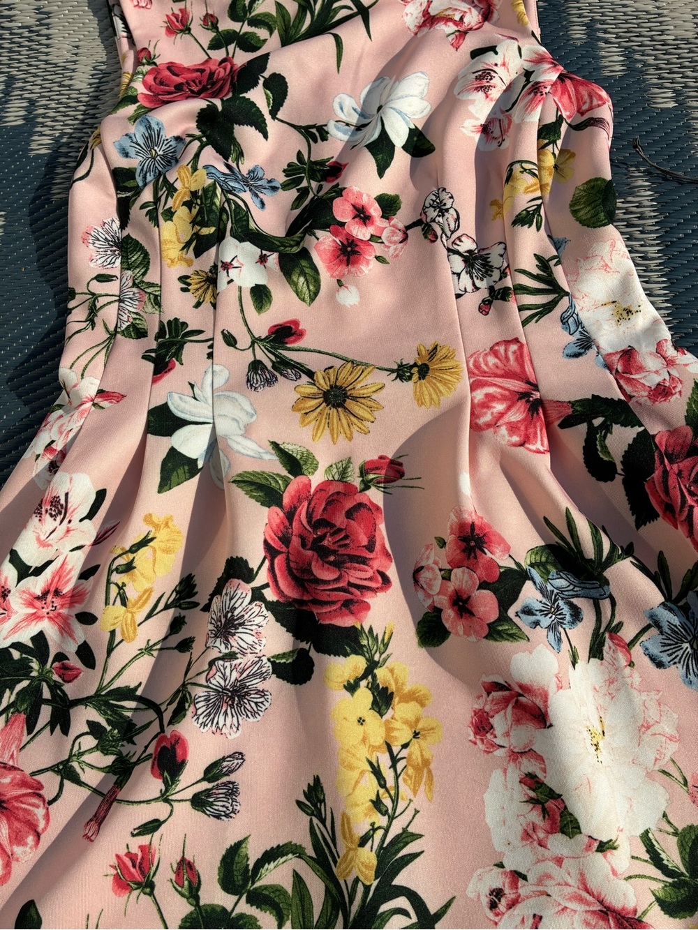 Vince Camuto Blush Pink Floral Fit-and-Flare Scuba knit Dress - Picture 7 of 9